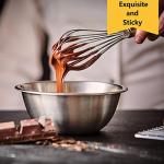 Whisks for Cooking, 3 Pack Stainless Steel Whisk for Blending, Whisking, Beating and Stirring, Enhanced Version Balloon Wire Whisk Set, 8"+10"+12"