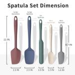 Coukre Silicone Spatula Set of 5,High Temperature Resistant, Food Grade Silicone, Dishwasher Safe, for Baking, Cooking (Pure Colorful A)
