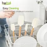 Silicone Spatula Set, Food Grade Rubber Spatula-4 Piece Nonstick Rubber Spatulas, Spoonula, Jar Scraper for Cooking, Baking, Mixing, Frosting - Heat Resistant Up to 600°F (4 Pcs Spatula Off-White)