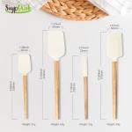 Silicone Spatula Set, Food Grade Rubber Spatula-4 Piece Nonstick Rubber Spatulas, Spoonula, Jar Scraper for Cooking, Baking, Mixing, Frosting - Heat Resistant Up to 600°F (4 Pcs Spatula Off-White)