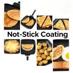 Nonstick Square Griddle Pan for Pancakes Eggs Bacon, 11 inch Family Breakfast Griddle. Aluminum Flat Top Griddle Pan for Gas Electric Stove, Even Heat Distribution Warp-Proof Easy Clean