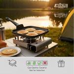 Nonstick Square Griddle Pan for Pancakes Eggs Bacon, 11 inch Family Breakfast Griddle. Aluminum Flat Top Griddle Pan for Gas Electric Stove, Even Heat Distribution Warp-Proof Easy Clean