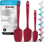 DI ORO® 3-Piece Silicone Spatula Set - 315°C Heat Resistant Non Stick Rubber Kitchen Spatulas for Cooking and Baking - Award-Winning Professional Grade Spatula Set - Best Silicone Utensil Set