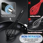 Anaeat Silicone Balloon Whisk, Perfect for Non-Stick Cookware, Milk and Egg Beater Blender, Heat Resistant Kitchen Whisks for Whisking, Cooking, Baking, Beating, Frothing & Stirring (Black)