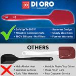 DI ORO® 3-Piece Silicone Spatula Set - 315°C Heat Resistant Non Stick Rubber Kitchen Spatulas for Cooking and Baking - Award-Winning Professional Grade Spatula Set - Best Silicone Utensil Set