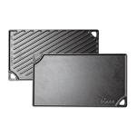 Lodge Double Play Reversible Cast Iron Grill/Griddle - Dual-Sided with Double Burner Configuration for Eggs, Pancakes, Burgers & More - Seasoned, Non-Toxic Cookware - Heavy-Duty Grill Pan - Black
