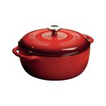 Lodge Essential Enamel Cast Iron Dutch Oven - Perfect for Bread Baking, Braising, Marinating & Slow Cooking - Features Moisture-Sealing Lid & Dual Handles - Kitchen Essentials - 6 Quarts - Island Spice Red