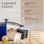 Cast Iron Pot with Lid – Non-Stick Ovenproof Enamelled Casserole Pot, Oven Safe up to 500° F – Sturdy Dutch Oven Cookware – Dark Blue, 5-Quart, 24cm – by Nuovva