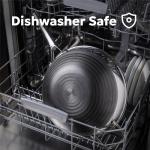 Hybrid Wok Pan, Nonstick, PFOA Free 12 Inch Induction Wok With Lid, Dishwasher Safe Cooking Pan For All Cooktops, Stainless Steel Cookware, Woks & Stir-Fry Pans, Bonus Bamboo Dish Brush