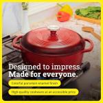 Lodge Essential Enamel Cast Iron Dutch Oven - Perfect for Bread Baking, Braising, Marinating & Slow Cooking - Features Moisture-Sealing Lid & Dual Handles - Kitchen Essentials - 6 Quarts - Island Spice Red