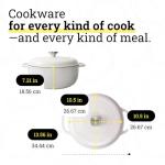 Lodge Essential Enamel Cast Iron Dutch Oven - Perfect for Bread Baking, Braising, Marinating & Slow Cooking - Features Moisture-Sealing Lid & Dual Handles - Kitchen Essentials - 6 Quarts - Oyster White