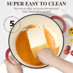 Enameled Cast Iron Dutch Oven - Umite Chef 5QT Pot with Lid & Cotton Potholders - Heavy-Duty Cookware for Bread Baking, Braising, Stews, Roasting(Red)