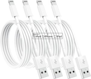 Susnwere 4 Pack [Apple MFi Certified] Apple Charging Cables 6ft, iPhone Chargers, Lightning Fast iPhone Charging Cord for iPhone 12/11/11Pro/11Max/ X/XS/XR/XS Max/8/7, ipad(White)