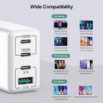 [2 Pack] 40W USB C Charger, 4-Port USB C Charger Block Fast Charging Block PD+QC Wall Plug Type C Charging Plug Compatible with iPhone 11/12/13/14/15/Pro Max/Smartphones/Tablet and Other USB Devices
