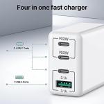 [2 Pack] 40W USB C Charger, 4-Port USB C Charger Block Fast Charging Block PD+QC Wall Plug Type C Charging Plug Compatible with iPhone 11/12/13/14/15/Pro Max/Smartphones/Tablet and Other USB Devices