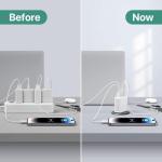 [2 Pack] 40W USB C Charger, 4-Port USB C Charger Block Fast Charging Block PD+QC Wall Plug Type C Charging Plug Compatible with iPhone 11/12/13/14/15/Pro Max/Smartphones/Tablet and Other USB Devices
