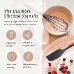 Starpack 'Whip it Good' Silicone Whisk for Nonstick Cookware - Non Scratch, 9.8" Whisk Heat Resistant 600°F - Kitchen Whisks for Cooking, Baking & Stirring - Silicone Coated Durable Rubber Egg Whisks