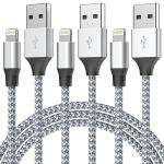 Durable iPhone Charger Cord 6FT 3Pack [Apple MFi Certified] Lightning Cable Nylon Braided iPhone Cord Fast Charging Cable Compatible with iPhone 14/13/12 Pro Max/12Pro/11