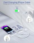 iPhone Charger [Apple MFi Certified] 6FT iPhone Charger Cord Fast Charging USB to Lightning Cable Braided USB Phone Cable Cord Compatible with iPhone 14 13 12 11 Pro Max XR XS X 8 7 6 Plus SE, iPad