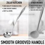 Zulay Kitchen Stainless Steel Soup Ladle - 13” Large Ladle for Soups, Stews & Sauces - Durable, Heat-Resistant, Rust-Proof & Dishwasher Safe Kitchen Utensil with Ergonomic Handle