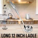 Zulay Kitchen Stainless Steel Soup Ladle - 13” Large Ladle for Soups, Stews & Sauces - Durable, Heat-Resistant, Rust-Proof & Dishwasher Safe Kitchen Utensil with Ergonomic Handle