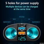 AGEK Cigarette Lighter Adapter, USB C Car Phone Charger Adapter with Voltmeter, QC3.0 & PD 24V Cigarette Lighter Splitter, 12V USB Outlet Car USB Charger Fast Charging for Phone Tablets Dashcam