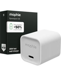 Mophie Speedport 35 GAN USB-C Charger Block - 35W Fast Wall Charger, 1× USB‑C PD Port, Compact Foldable Prongs, Made with Recycled Materials, for Smartphones, Tablets, Headphones