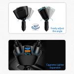 AGEK Cigarette Lighter Adapter, USB C Car Phone Charger Adapter with Voltmeter, QC3.0 & PD 24V Cigarette Lighter Splitter, 12V USB Outlet Car USB Charger Fast Charging for Phone Tablets Dashcam