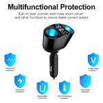 AGEK Cigarette Lighter Adapter, USB C Car Phone Charger Adapter with Voltmeter, QC3.0 & PD 24V Cigarette Lighter Splitter, 12V USB Outlet Car USB Charger Fast Charging for Phone Tablets Dashcam