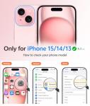 FNTCASE for iPhone 15 Case: for iPhone 14 Case & iPhone 13 Case [Compatible with Magsafe] Translucent Matte Cases with [Screen Protector] Military Grade Shockproof Protective Phone Cover - Light Pink