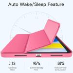 Wenlaty Compatible with iPad (A16) 11th Generation Case 11 Inch 2025, for iPad 10th Generation Case 10.9 Inch 2022 with Pencil Holder, Trifold Stand Protective Cover, Auto Wake/Sleep, Watermelon Pink