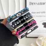 CHEDEMK Compatible with iPhone 13/14 Case, Cute Fashion Aesthetic Striped Pattern Cover for Women, Shockproof Soft TPU and Hard PC Protective Phone Case for iPhone 13/14 6.1"- Pink