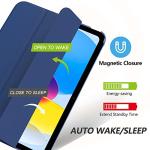 MoKo for iPad (A16) 11th Generation Case 11 Inch 2025, iPad 10th Generation Case 10.9 Inch 2022, Slim Stand Hard PC Translucent Back Shell Smart Cover, Support Touch ID, Auto Wake/Sleep, Navy Blue