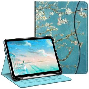 Fintie Case for iPad (A16) 11th Generation 11 Inch (2025), iPad 10th Generation 10.9 Inch (2022), Multi-Angle Viewing Protective Stand Cover with Pencil Holder & Pocket, Blossom