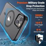 SUPFINE Magnetic for iPhone 14 Case & iPhone 13 Case (Compatible with MagSafe)(Military Grade Drop Protection) Translucent Matte Shockproof Phone Cover,Black