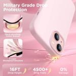 GolbinBox Magnetic for iPhone 13 Case & iPhone 14 Case, Compatible with MagSafe, [Soft Anti-Scratch Microfiber Lining], Slim Liquid Silicone Shockproof Protective Phone Case 6.1 inch, Chalk Pink