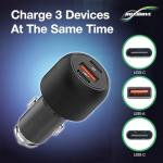BoxWave Universal RapidRush PD Car Charger (95W), Fast, 2 USB Charger - Jet Black, Car Charger for Smartphones and Tablets