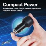 BoxWave Universal RapidRush PD Car Charger (95W), Fast, 2 USB Charger - Jet Black, Car Charger for Smartphones and Tablets