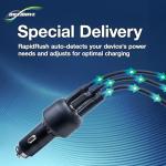 BoxWave Universal RapidRush PD Car Charger (95W), Fast, 2 USB Charger - Jet Black, Car Charger for Smartphones and Tablets