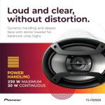PIONEER TS-F6935R 3-Way Coaxial Car Audio Speakers - 6" x 9" Passive Car Speakers (Pair), 230 W Max Power, Black and Silver