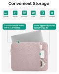 BAGSMART Laptop Sleeve Bag Compatible with MacBook Air/Pro, 13-13.3 inch Notebook, Compatible with MacBook Pro 14 Inch, MacBook Air M2 Sleeve 13 Inch, Repellent Protective Case with Pocket, Pink