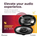 PIONEER TS-F6935R 3-Way Coaxial Car Audio Speakers - 6" x 9" Passive Car Speakers (Pair), 230 W Max Power, Black and Silver