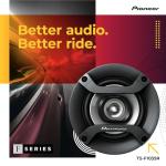 PIONEER F-Series TS-F1035R 4” 2-Way Speakers (Pair) – 150W Max, Balanced Sound + Smooth Treble, Great Stock Replacement, High-Efficiency Speaker Designed for OEM Power