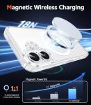 FNTCASE for iPhone 17 Case Clear: Magnetic Phone Cases with Screen Protector Drop Proof Compatible with Magsafe Slim Anti Yellowing Rugged Shockproof Protective Transparent Cell Cover (A-Clear)