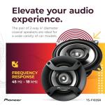 PIONEER F-Series TS-F1035R 4” 2-Way Speakers (Pair) – 150W Max, Balanced Sound + Smooth Treble, Great Stock Replacement, High-Efficiency Speaker Designed for OEM Power