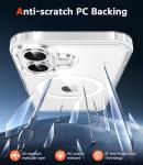 FNTCASE for iPhone 17 Case Clear: Magnetic Phone Cases with Screen Protector Drop Proof Compatible with Magsafe Slim Anti Yellowing Rugged Shockproof Protective Transparent Cell Cover (A-Clear)