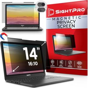 SightPro Magnetic Laptop Privacy Screen 14 Inch 16:10 - Patented Removable Laptop Privacy Filter Shield and Protector