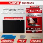 SightPro 14 Inch 16:9 Laptop Privacy Screen Filter - Privacy Shield and Anti-Glare Protector