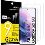 NEW'C 3 Pack Designed for Samsung Galaxy S21 5G (6.2), Screen Protector Tempered Glass, Scratch-Proof, Bubble-Free, Ultra Resistant (0.26 mm HD Ultra Transparent) 9H Hardness Glass