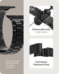 Fullmosa Band Compatible with Apple Watch 44mm 45mm 42mm, Stainless Steel iWatch Band for Apple Watch Se 2 Series 9/8/7/6/5/4/3/2/1(Black, 42mm/44mm/45mm)